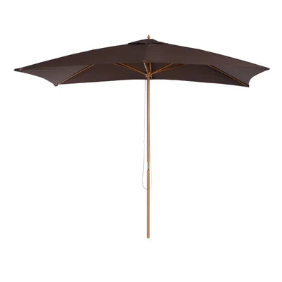 3m x 2m Wooden Garden Parasol - Coffee Outsunny