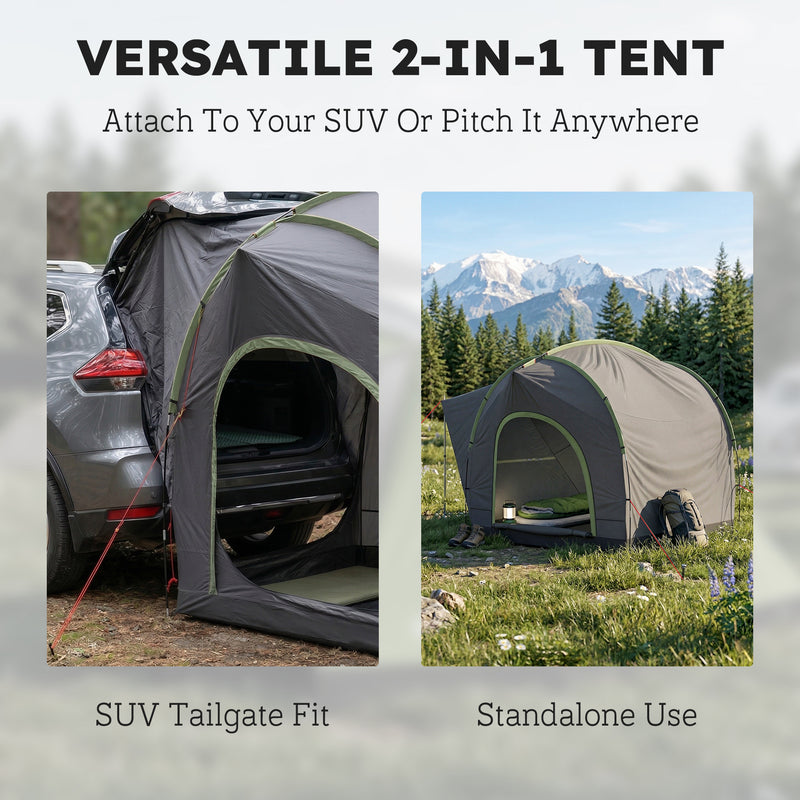 SUV Tailgate Tent Waterproof Shelter for Camping and Picnics with Tall Standing Room Grey