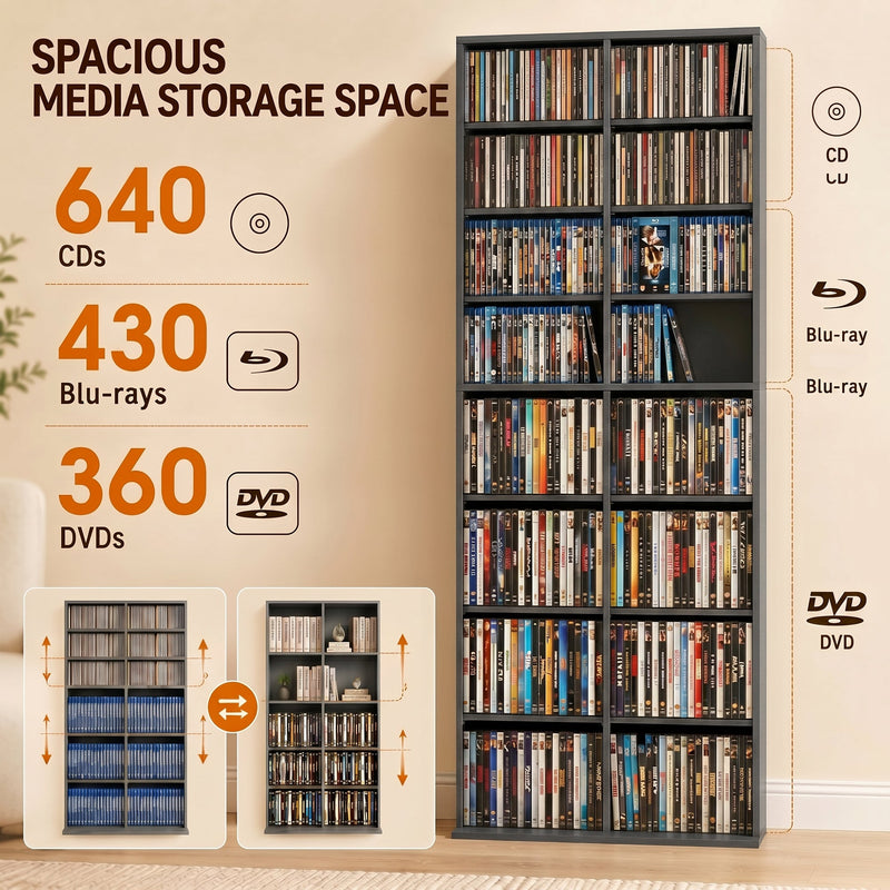 Tall Media Storage Unit Grey - image 4
