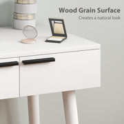 Dressing Table Set With Mirror Stool And Storage Drawers For Bedroom Vanity Use, White