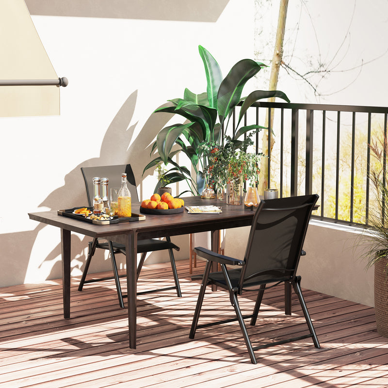 Set of Two Black Folding Outdoor Chairs Lightweight and Portable by Outsunny