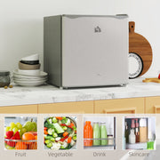 46 Litre Lockable Countertop Fridge Grey Compact Mini Cooler by HOMCOM