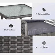 Rattan Bistro Set - Grey Outsunny