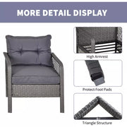 Rattan Bistro Set - Grey Outsunny