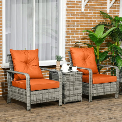 Modern 3-Piece Rattan Bistro Set Outsunny