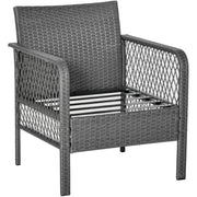 Rattan Bistro Set - Grey Outsunny