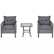 Rattan Bistro Set - Grey Outsunny