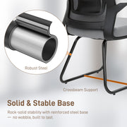 Office Chair with Mesh Back and Lumbar Support for Waiting or Conference Room Dark Grey