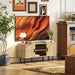 Oak TV Stand Cabinet for TVs up to 55 Inches with Storage Shelves and Cupboard by HOMCOM