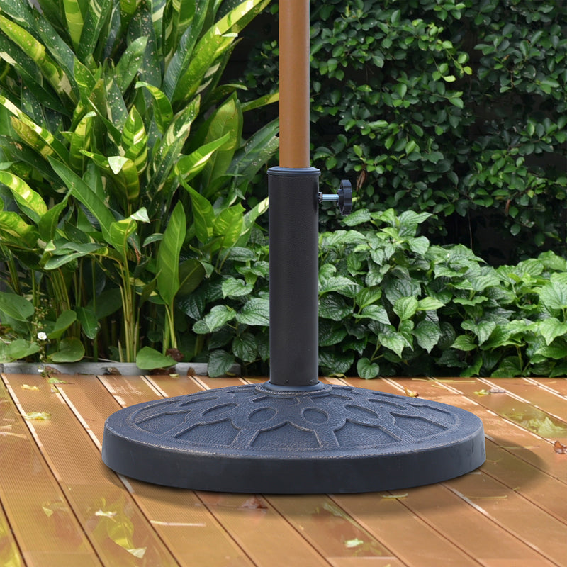 Bronze 13kg Resin Parasol Base for 38mm to 48mm Garden Umbrella Poles Outdoor Use
