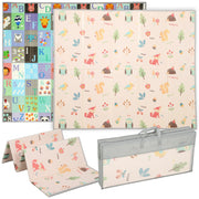 Foldable Reversible Foam Baby Play Mat Soft and Cushioned for Crawling Toddlers Grey AOSOM