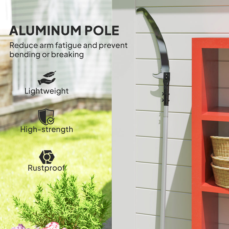 Telescopic Tree Pruner with 40cm Saw Lightweight Pole Saw for High Branch Trimming