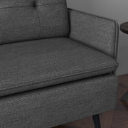 Modern Dark Grey Two Seater Loveseat Sofa With Cushions and Steel Legs by HOMCOM
