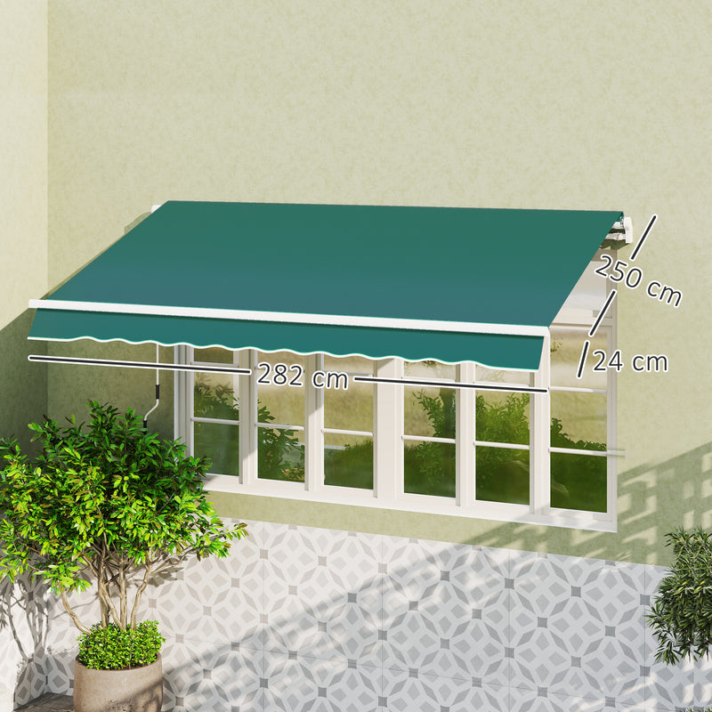 Green Awning Replacement Canopy Water Resistant UPF 50 Plus Sun Shade for 3 x 2.5m Garden by Outsunny