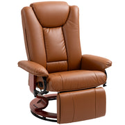 Brown Faux Leather Executive Recliner Chair with Padded Armrests For Home or Office by HOMCOM
