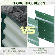 Green Steel Raised Garden Bed 120 x 120cm for Vegetables Herbs and Flowers Outdoors