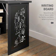 Black Three Part Work Desk with Storage and Chalkboard by HOMCOM