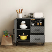 Grey Freestanding Sideboard with Adjustable Shelf Drawers and Open Storage Compartment by HOMCOM