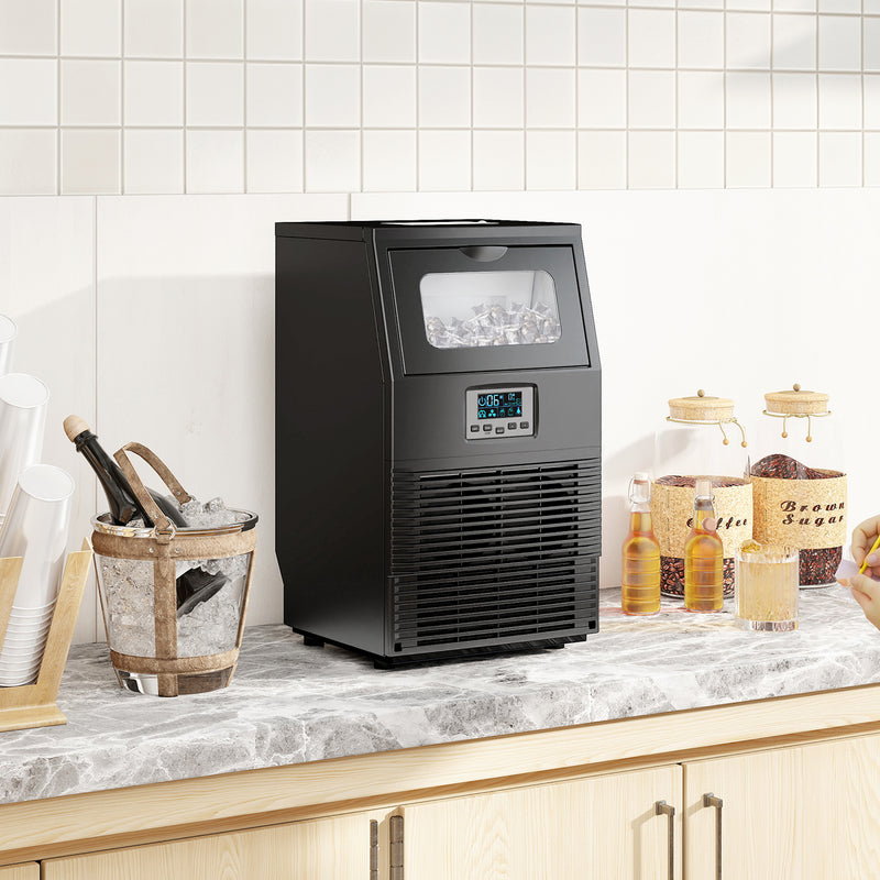 Commercial Ice Maker | 30kg Daily Output | Dual Water Supply | Black