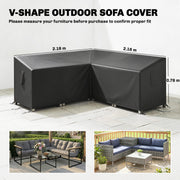 V Shaped Outdoor Furniture Cover Waterproof for Corner Sofa with Air Vents Black Outsunny