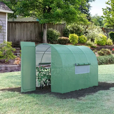 3x2m Walk In Greenhouse, Hinged Door, Steel Frame Outsunny