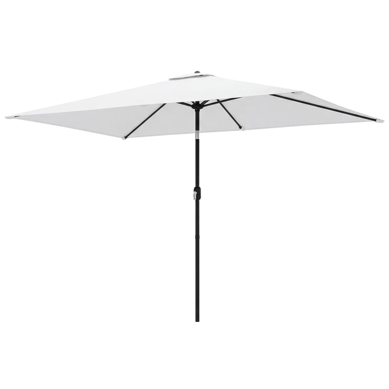 3x2m Garden Parasol with Adjustable Tilt for Easy Sun Protection on Patios and Lawns Outsunny