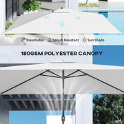 3x2m Garden Parasol with Adjustable Tilt for Easy Sun Protection on Patios and Lawns Outsunny