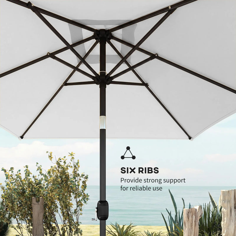 3x2m Garden Parasol with Adjustable Tilt for Easy Sun Protection on Patios and Lawns Outsunny