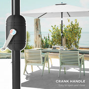3x2m Garden Parasol with Adjustable Tilt for Easy Sun Protection on Patios and Lawns Outsunny