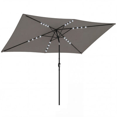 3x2m Garden Parasol with Lights for Daytime Shade and Evening Ambience, UPF30+ Outsunny