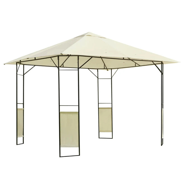 3x3 Metal Gazebo, Steel Frame, Cream Canopy, Water Resistant