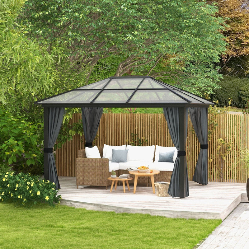 3x3.6m Steel Frame Hardtop Gazebo with Polycarbonate Roof
