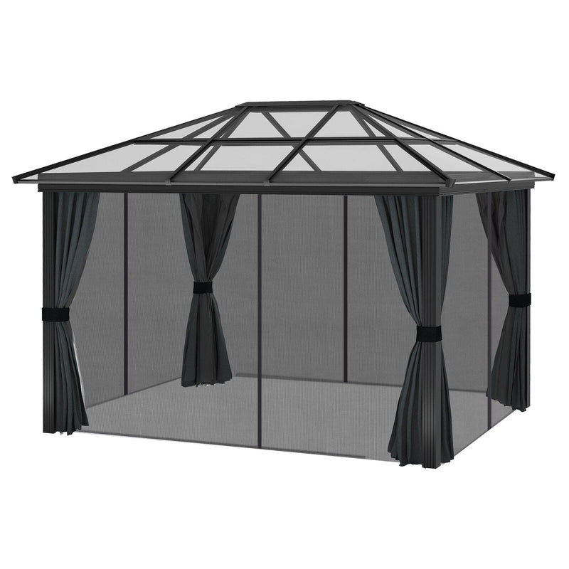 3x3.6m Steel Frame Hardtop Gazebo with Polycarbonate Roof