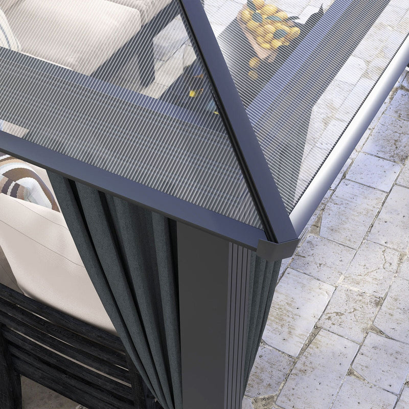 3x3.6m Steel Frame Hardtop Gazebo with Polycarbonate Roof