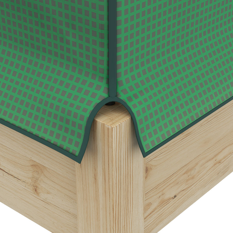 Raised Wooden Planter Box with Greenhouse Cover Ideal for Growing Vegetables and Herbs Natural