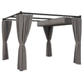 3x3m Metal Pergola with Retractable Roof and Sides, Grey Outsunny