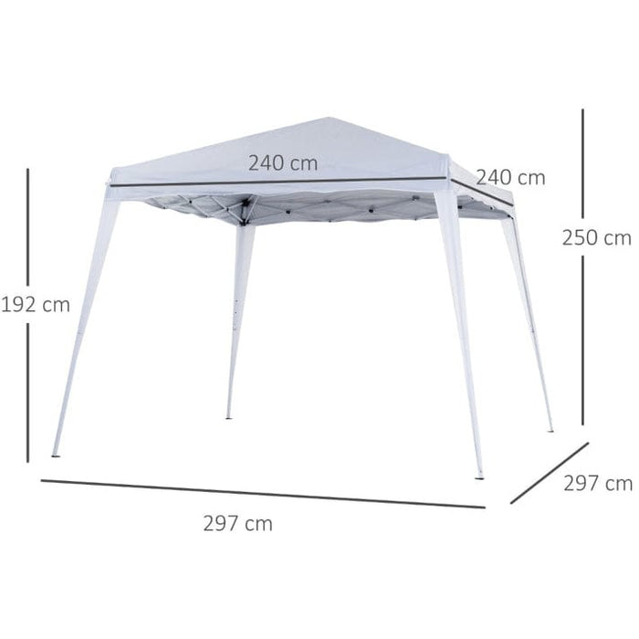 3x3m White Gazebo, Pop Up Frame, UV & Water Resistant