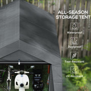 Close-up of the PE cover with waterproof, dustproof, tear-resistant and UV-resistant icons