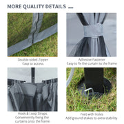3x3m Metal Frame Gazebo With Polycarbonate Hard Top Roof & Side Curtains, Grey Outsunny