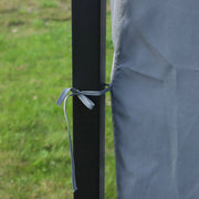 3x3m Metal Frame Gazebo With Polycarbonate Hard Top Roof & Side Curtains, Grey Outsunny