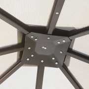 3x3m Metal Frame Gazebo With Polycarbonate Hard Top Roof & Side Curtains, Grey Outsunny