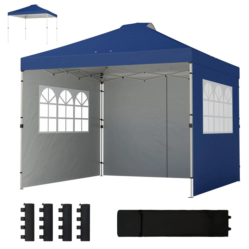 3x3m Pop Up Gazebo with Sidewalls and Windows for Outdoor Events and Shelter Outsunny