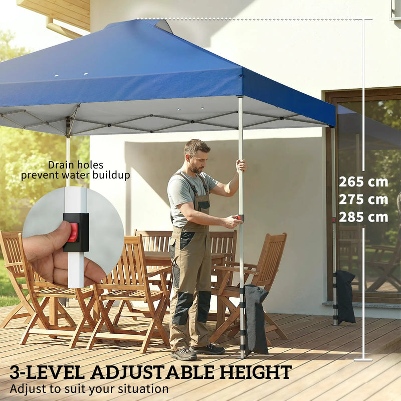 3x3m Pop Up Gazebo with Sidewalls and Windows for Outdoor Events and Shelter Outsunny