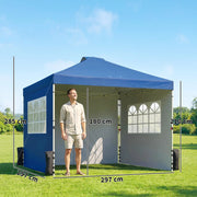 3x3m Pop Up Gazebo with Sidewalls and Windows for Outdoor Events and Shelter Outsunny