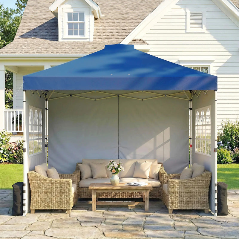 3x3m Pop Up Gazebo with Sidewalls and Windows for Outdoor Events and Shelter Outsunny