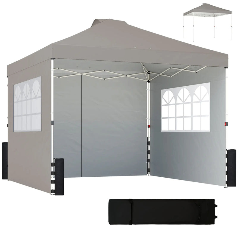 3x3m Pop Up Gazebo with Sidewalls and Windows for Outdoor Events and Shelter Outsunny