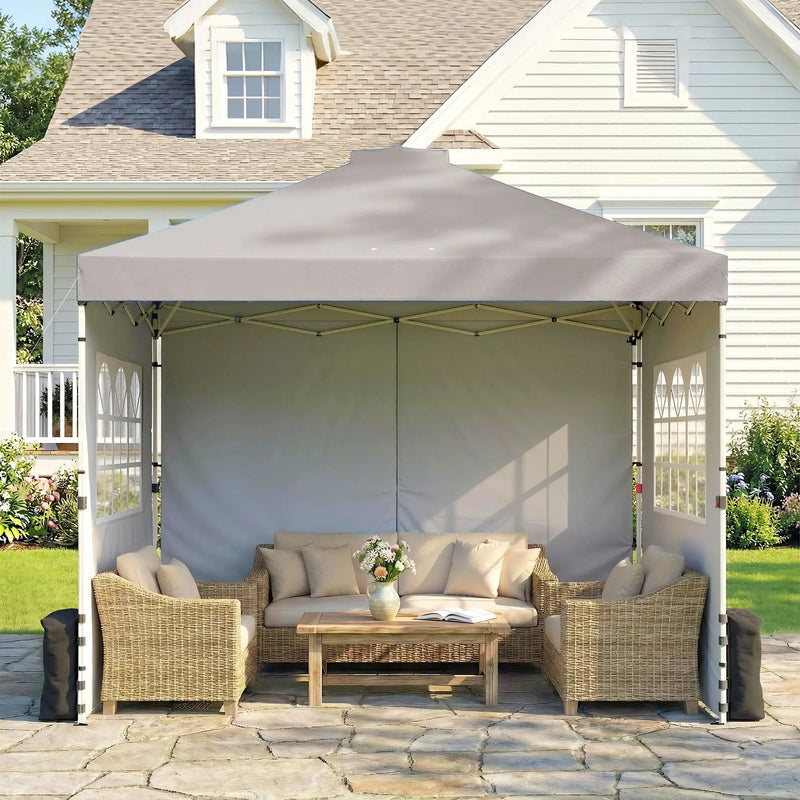 3x3m Pop Up Gazebo with Sidewalls and Windows for Outdoor Events and Shelter Outsunny