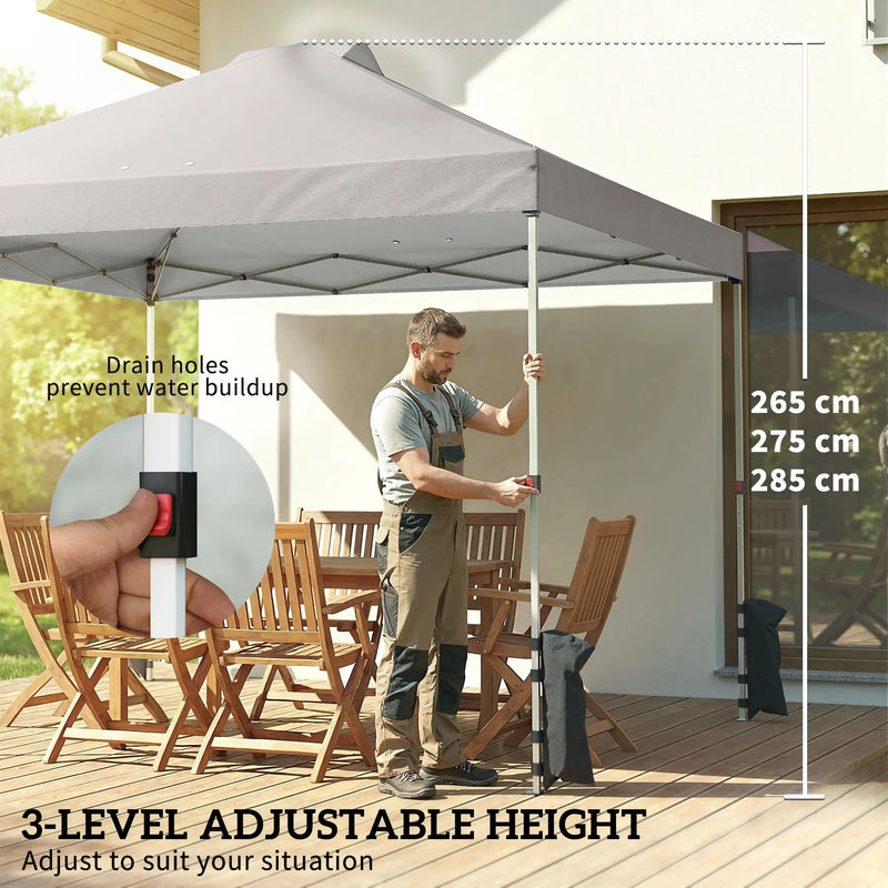 3x3m Pop Up Gazebo with Sidewalls and Windows for Outdoor Events and Shelter Outsunny