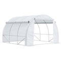 Walk In Polytunnel, Steel Frame, 3x3x2m, White Outsunny