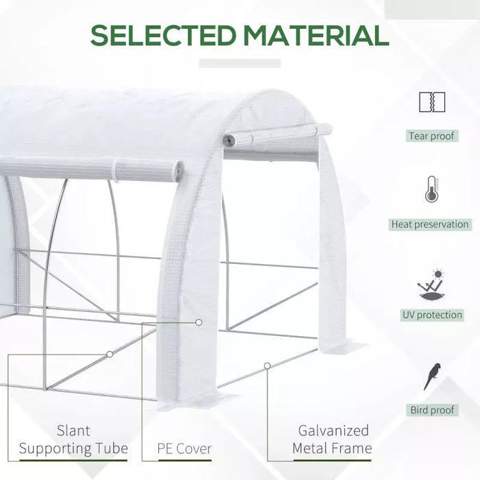 Walk In Polytunnel, Steel Frame, 3x3x2m, White